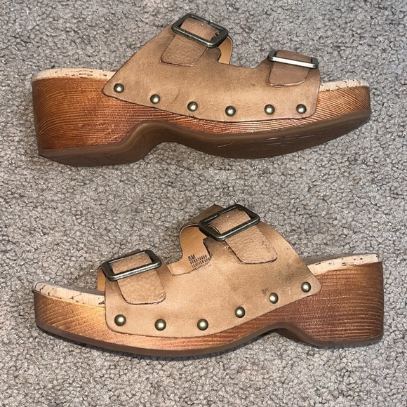 Kork-Ease Saffron Slide Leather‎ Sandal Cork Woodgrain Brown Terra 8 - Picture 4 of 8